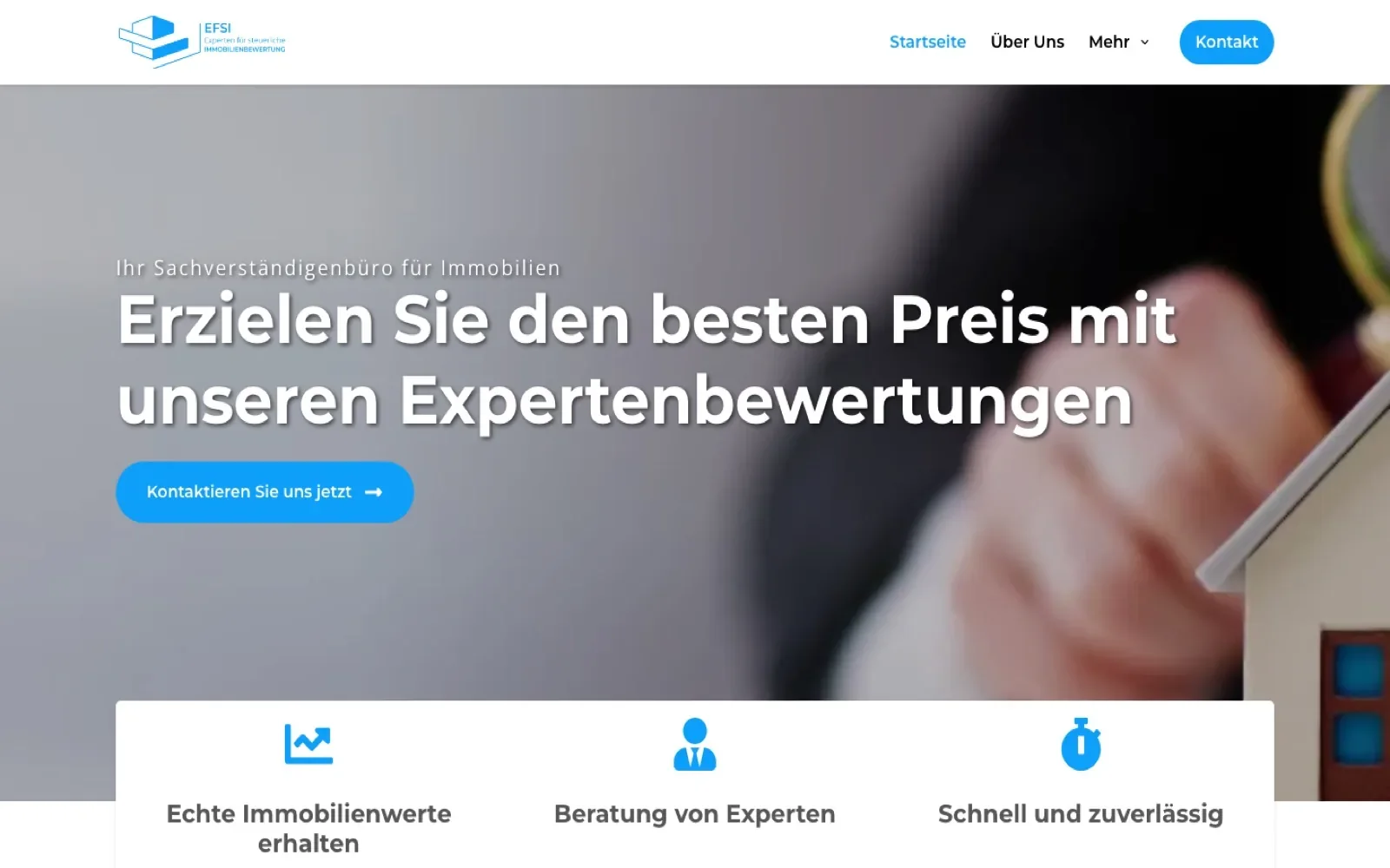 Landing page lead generation case study for EFSI real estate valuation website