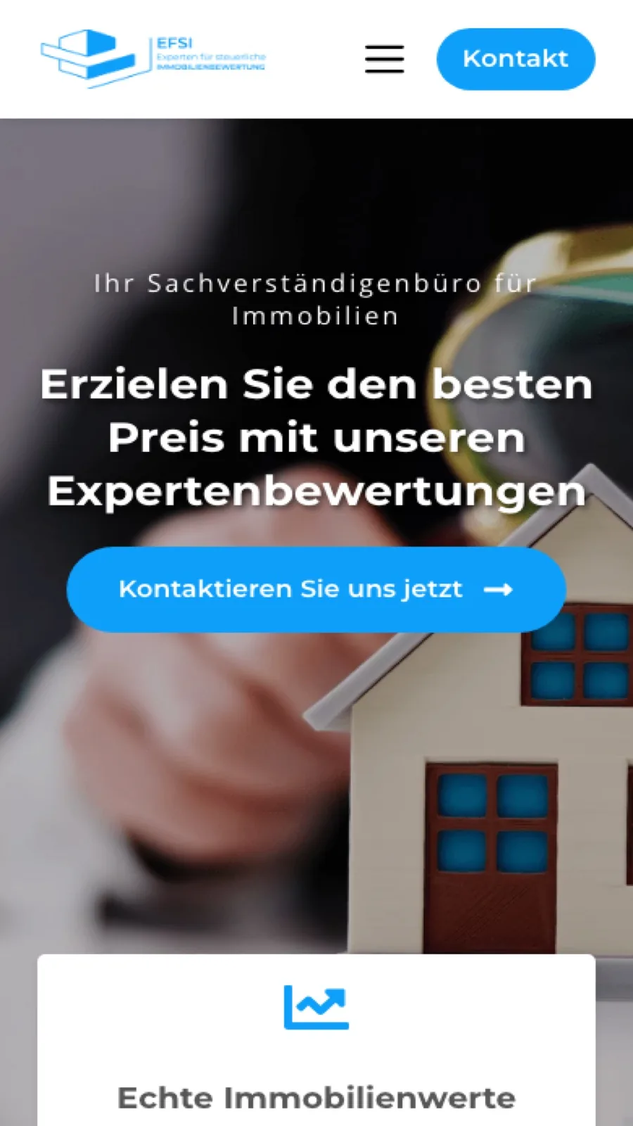 EFSI mobile homepage