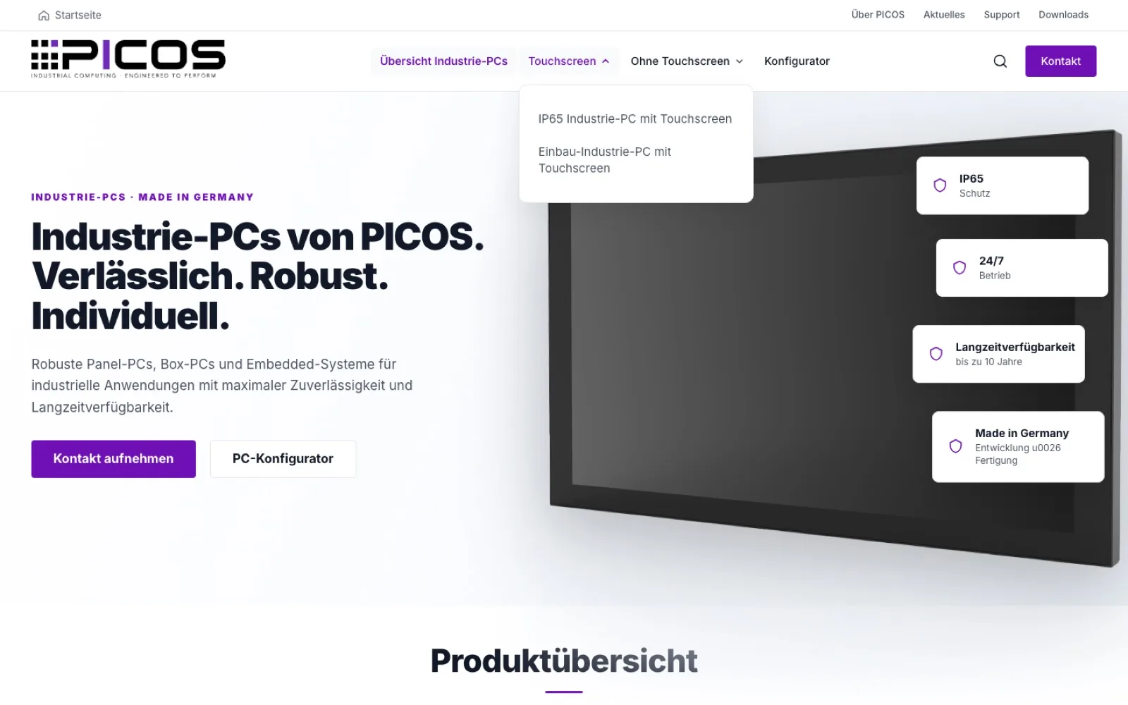 PICOS industrial PC product category page