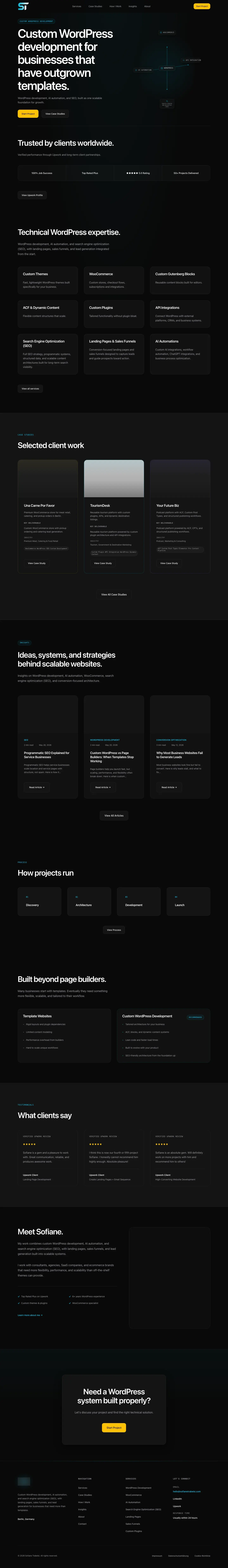 SofianeTrabelsi.com full homepage layout