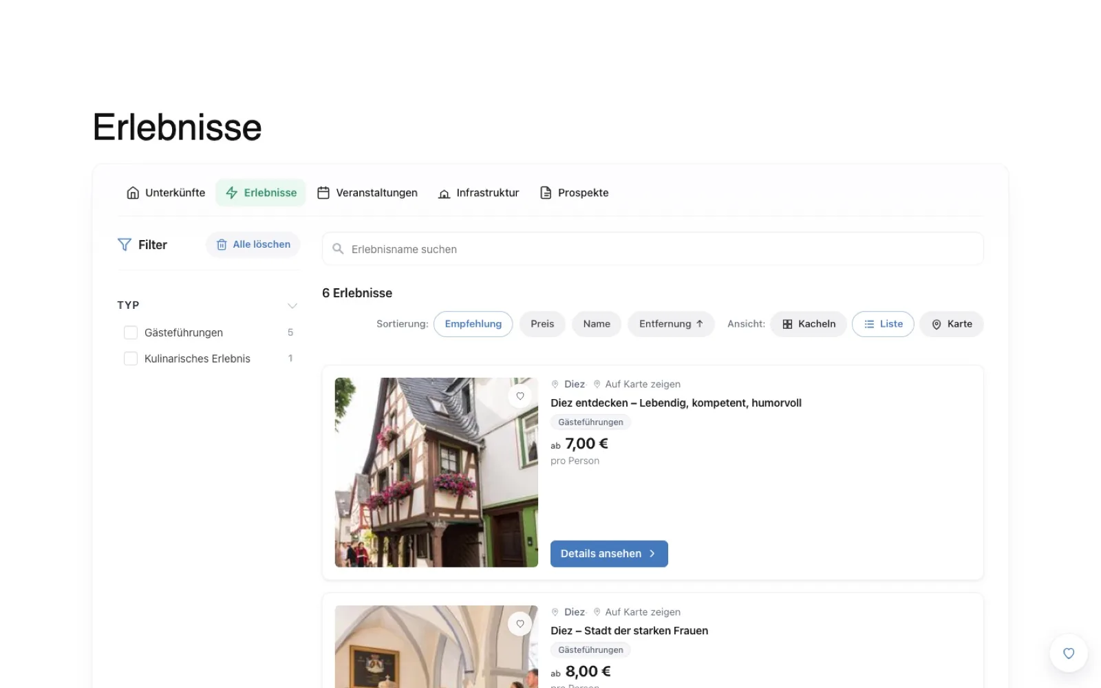 TourismDesk activities and attractions discovery listing
