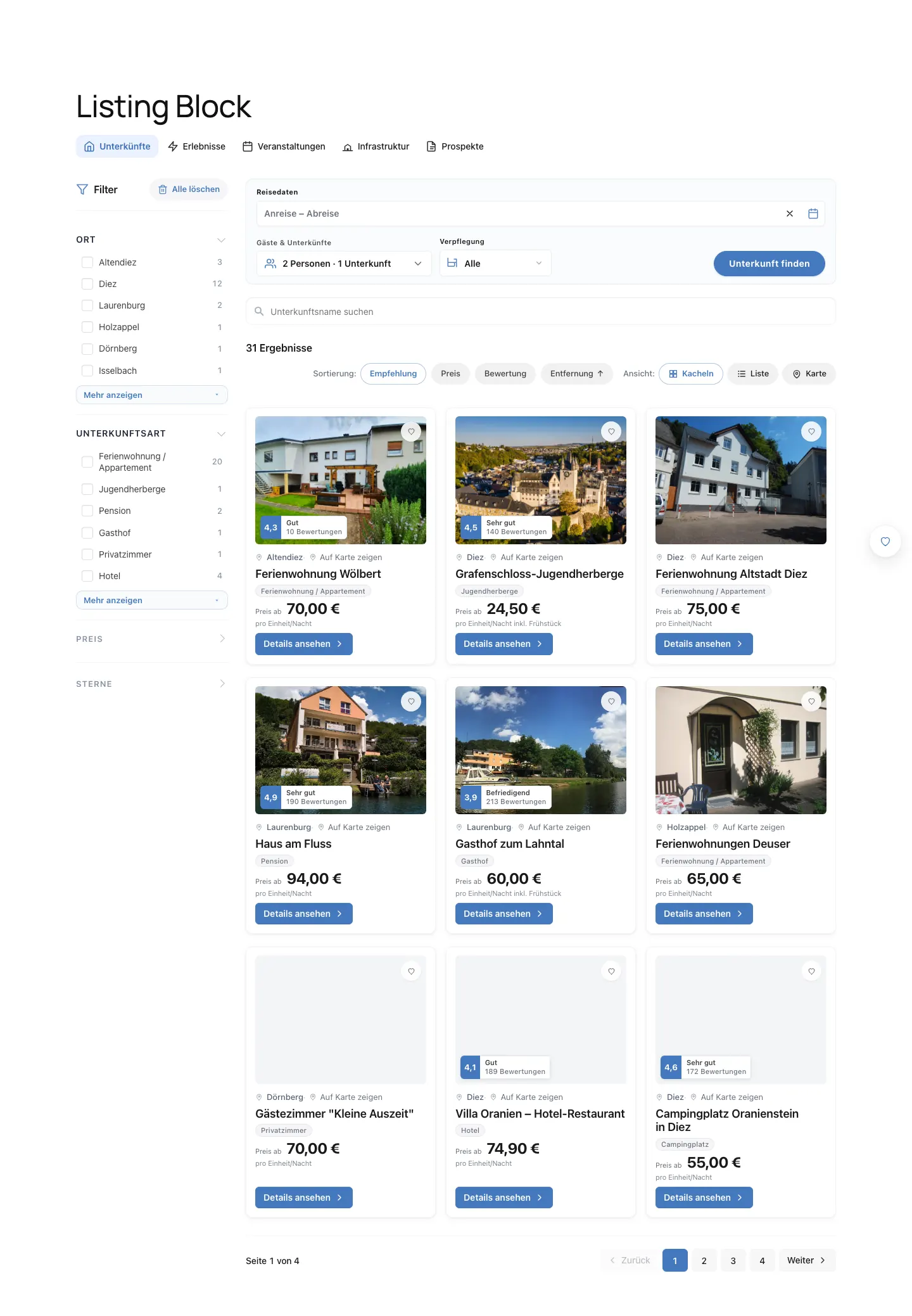 TourismDesk full homepage listing block layout