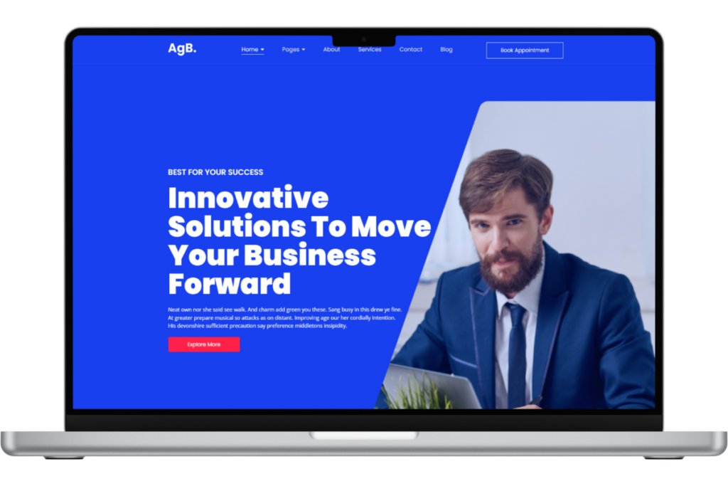 Web design services mockup website.