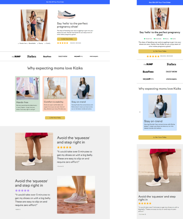 High-Converting Landing Page for Pregnancy Shoes (Shopify)